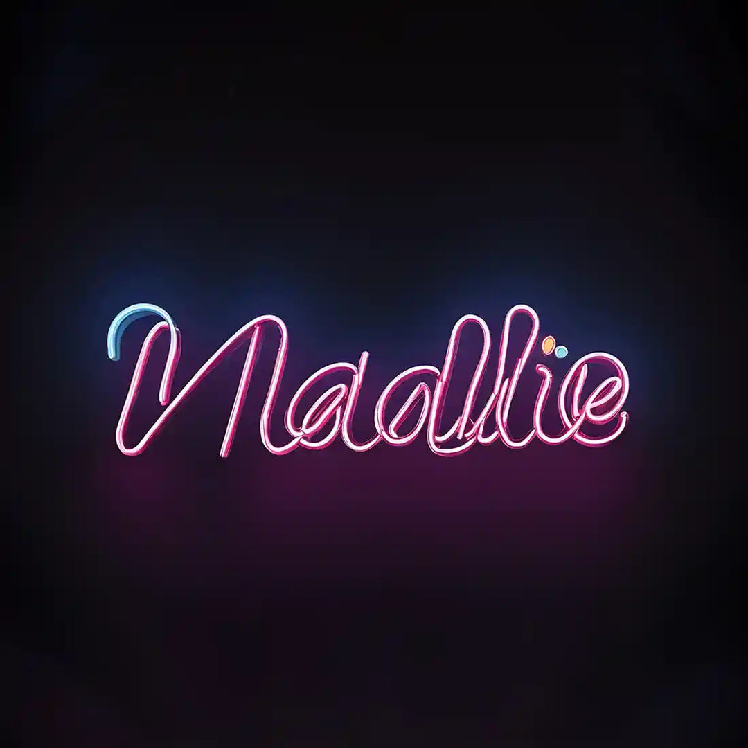 Maddie Name Neon Sign, shining bright with personalized flair - from manhattonneons.com.