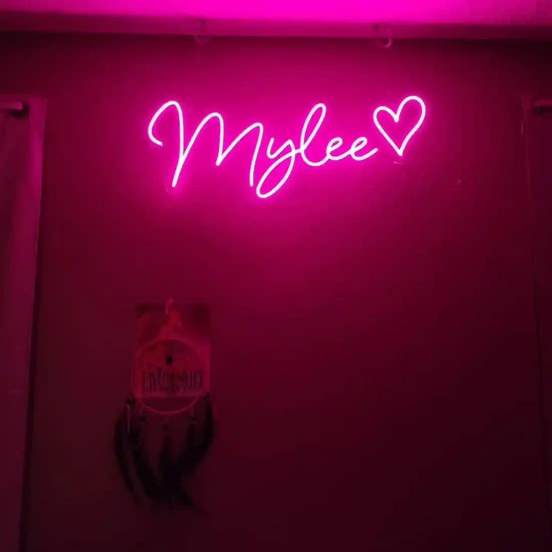 Mylee Name Neon Sign – add a touch of modern romance to your space - from manhattonneons.com