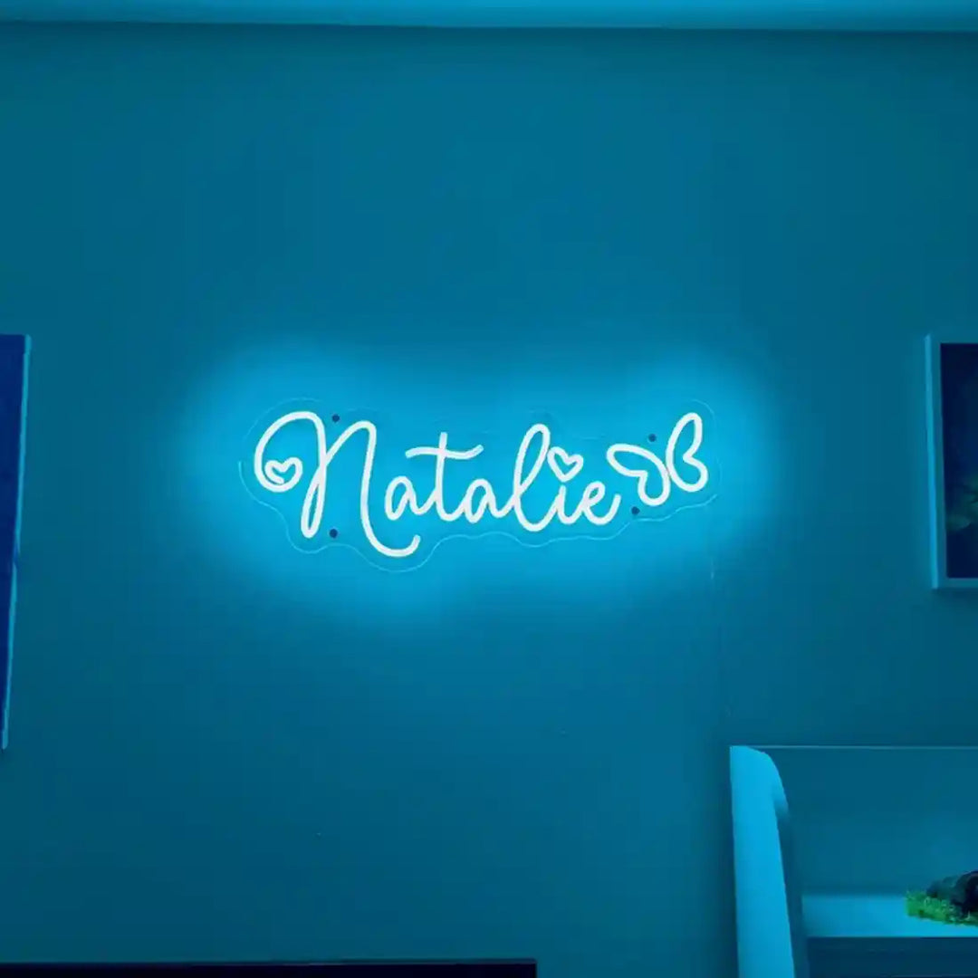 Natalie Name Neon Sign – add a touch of modern romance to your space - from manhattonneons.com