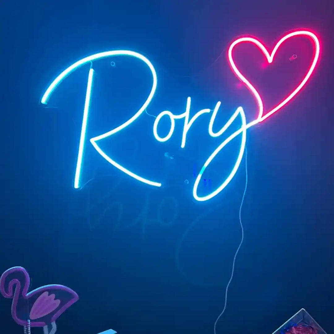 Rory Name Neon Sign, shining brightly with personalized style - from manhattonneons.com.