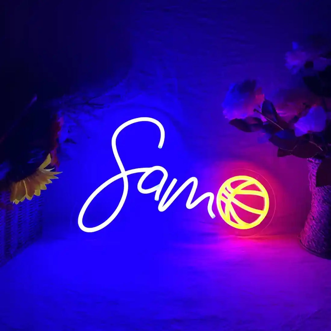 Sam Name Neon Sign, adding a personalized glow to your space - from manhattonneons.com.