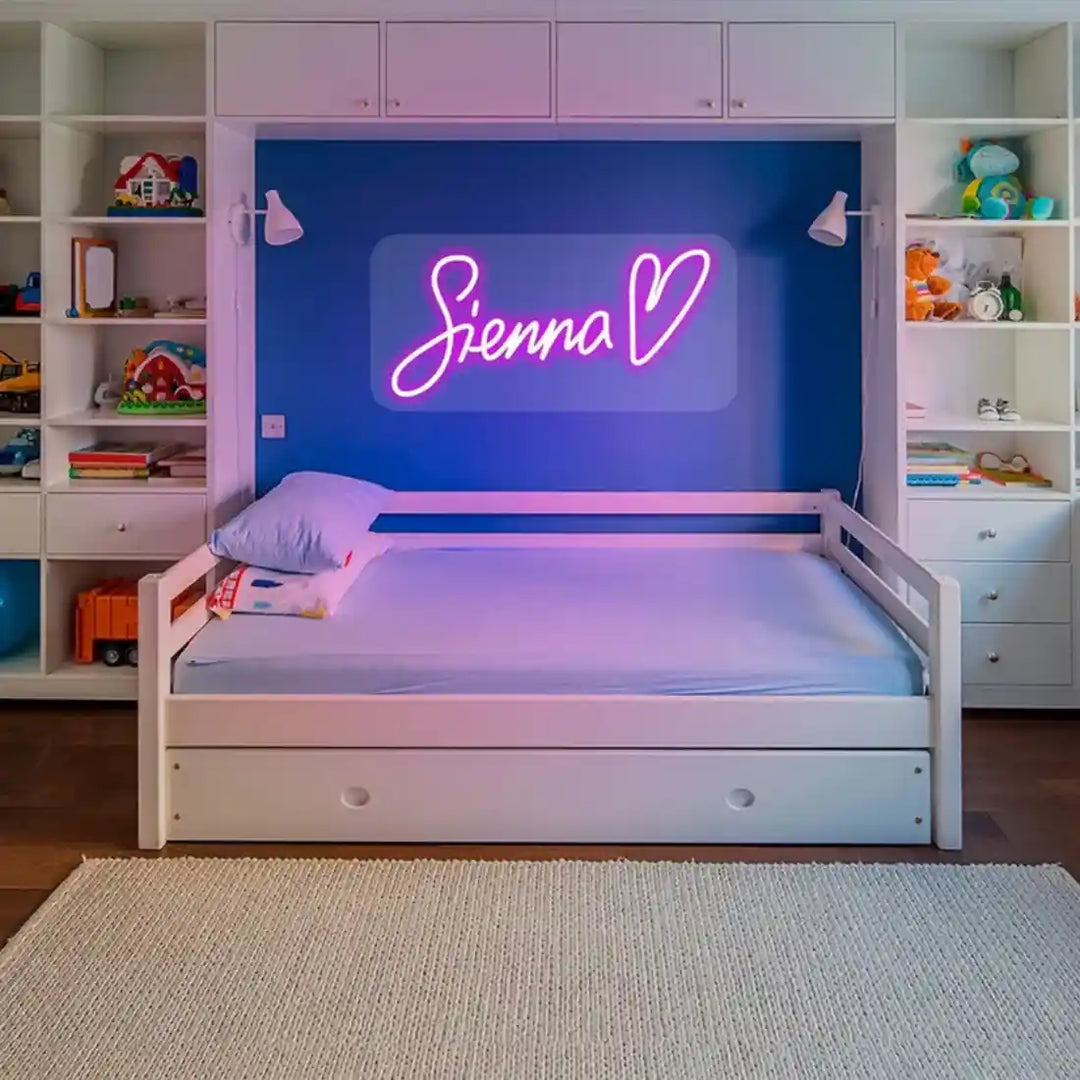 Sienna Name Neon Sign, casting a warm glow of individuality - from manhattonneons.com.