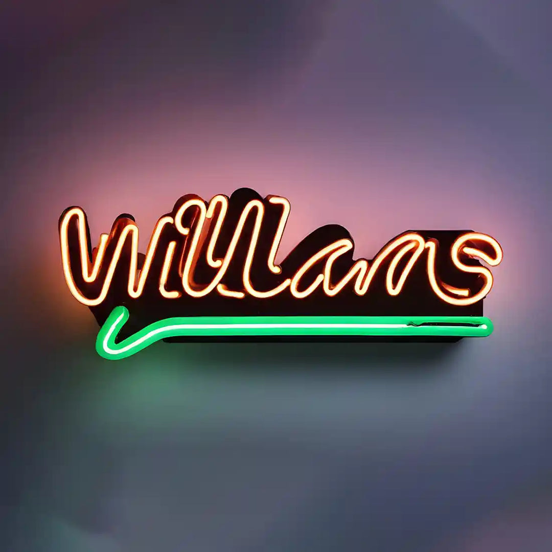 Williams Name Neon Sign, adding a personalized glow to your space - from manhattonneons.com.