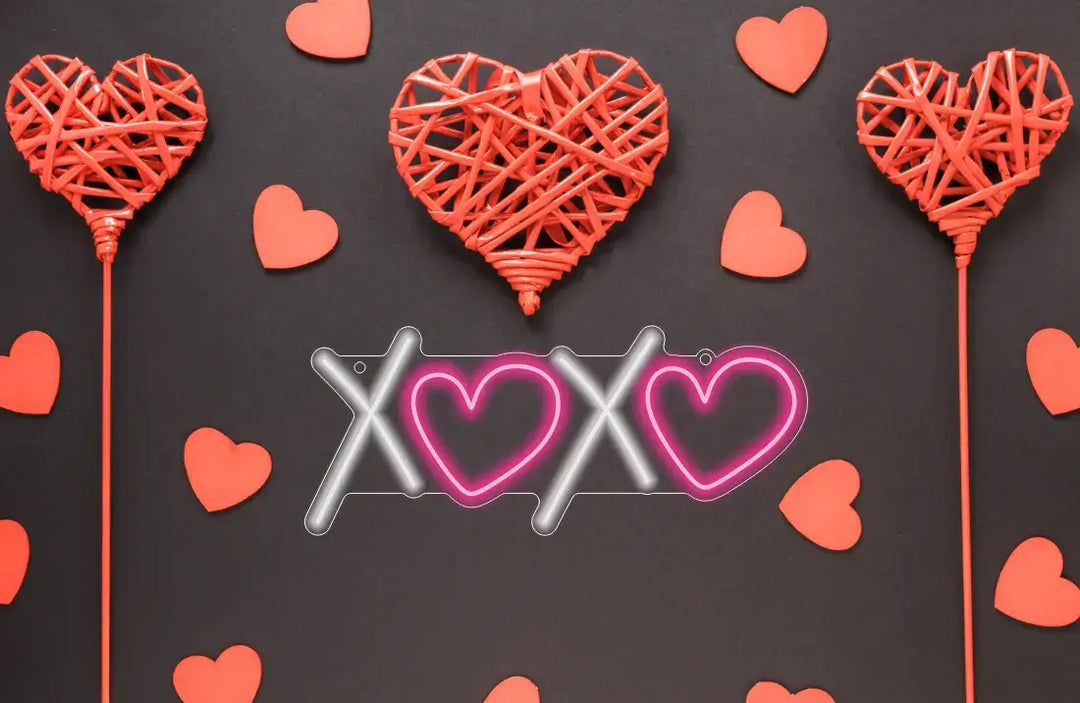 XOXO With Hearts Neon Glow - - ManhattanNeons