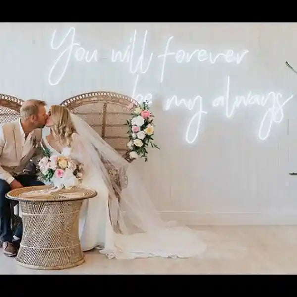 You Will Forever Be My Always Wedding Neon Sign - Charming neon glow displaying everlasting love - from manhattonneons.com